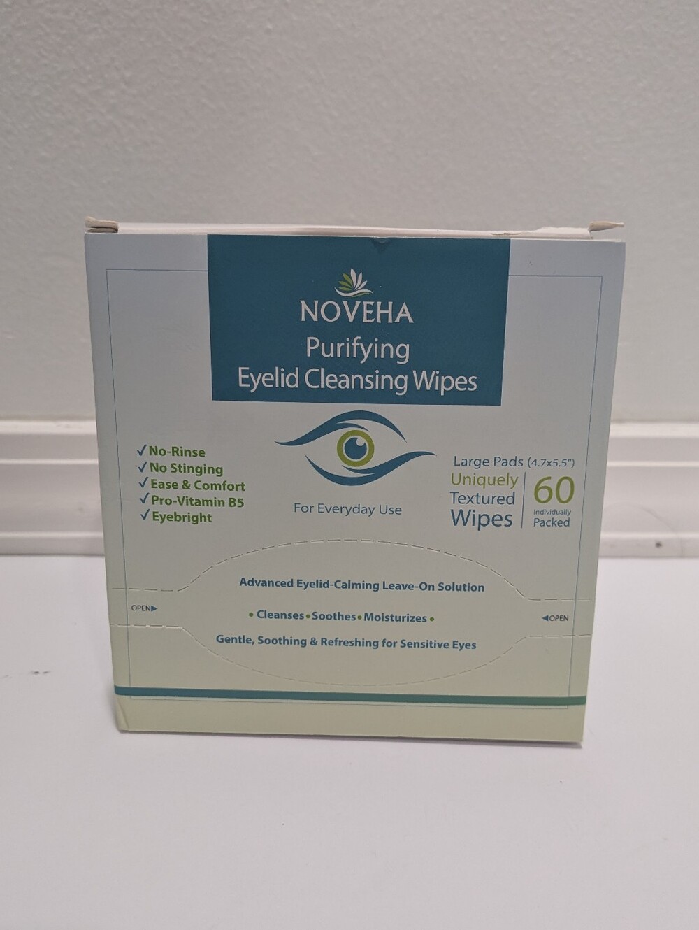 Noveha Purifying Eyelid Wipes for Daily Eye Hygiene - 58 wipes